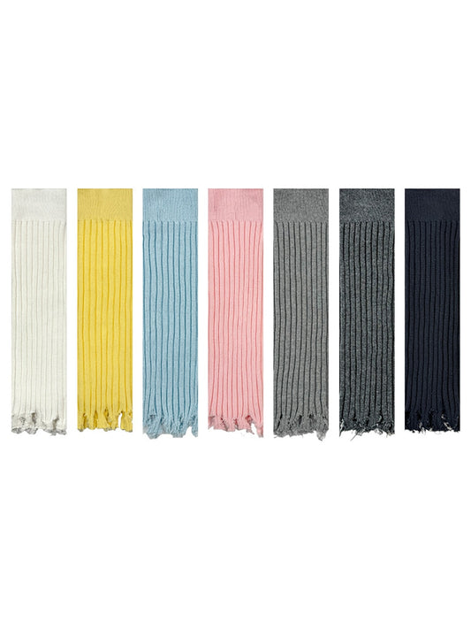 Cozyra - Ribbed Slouchy Fringe Leg Warmers