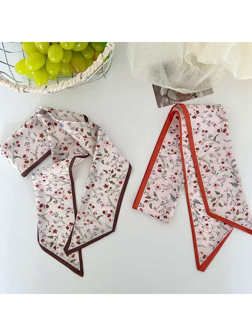 Scarvii Wildflower Border Skinny Scarf