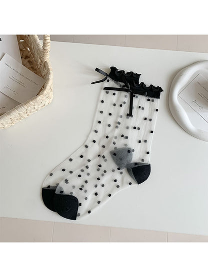 Rufia - Sweet Bow Detail Sheer Socks