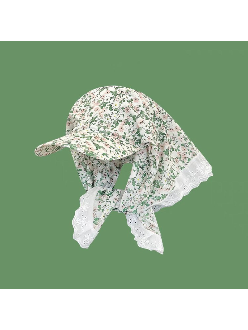 Haila - Floral Lace Trim Scarf Cap