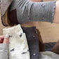 Rufia - Vintage Color Block Slouchy Mid-Calf Socks