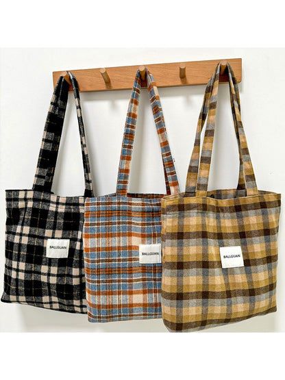 Cosbai – Plaid Crossbody Tote Bag