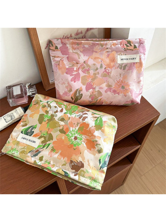 Cosbai - Elegant Watercolor Floral Cosmetic Bag