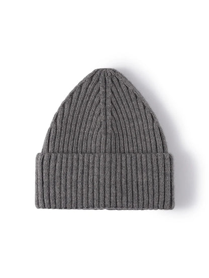 Haila - Solid Rib Knit Cuffed Beanie