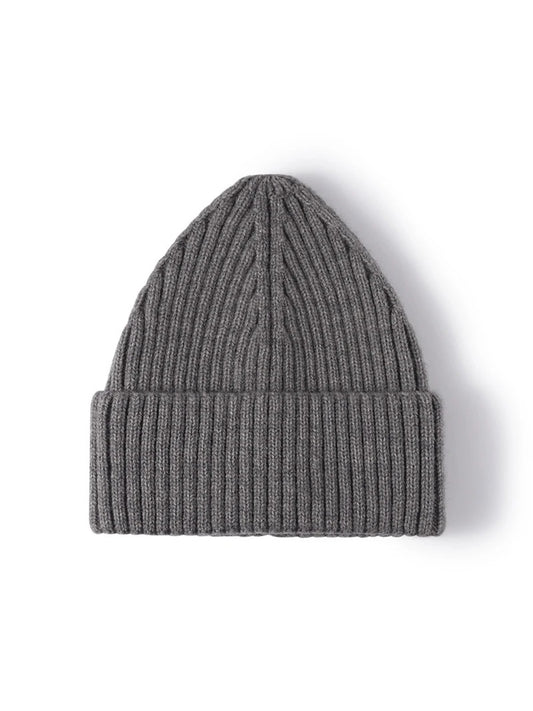 Haila - Solid Rib Knit Cuffed Beanie