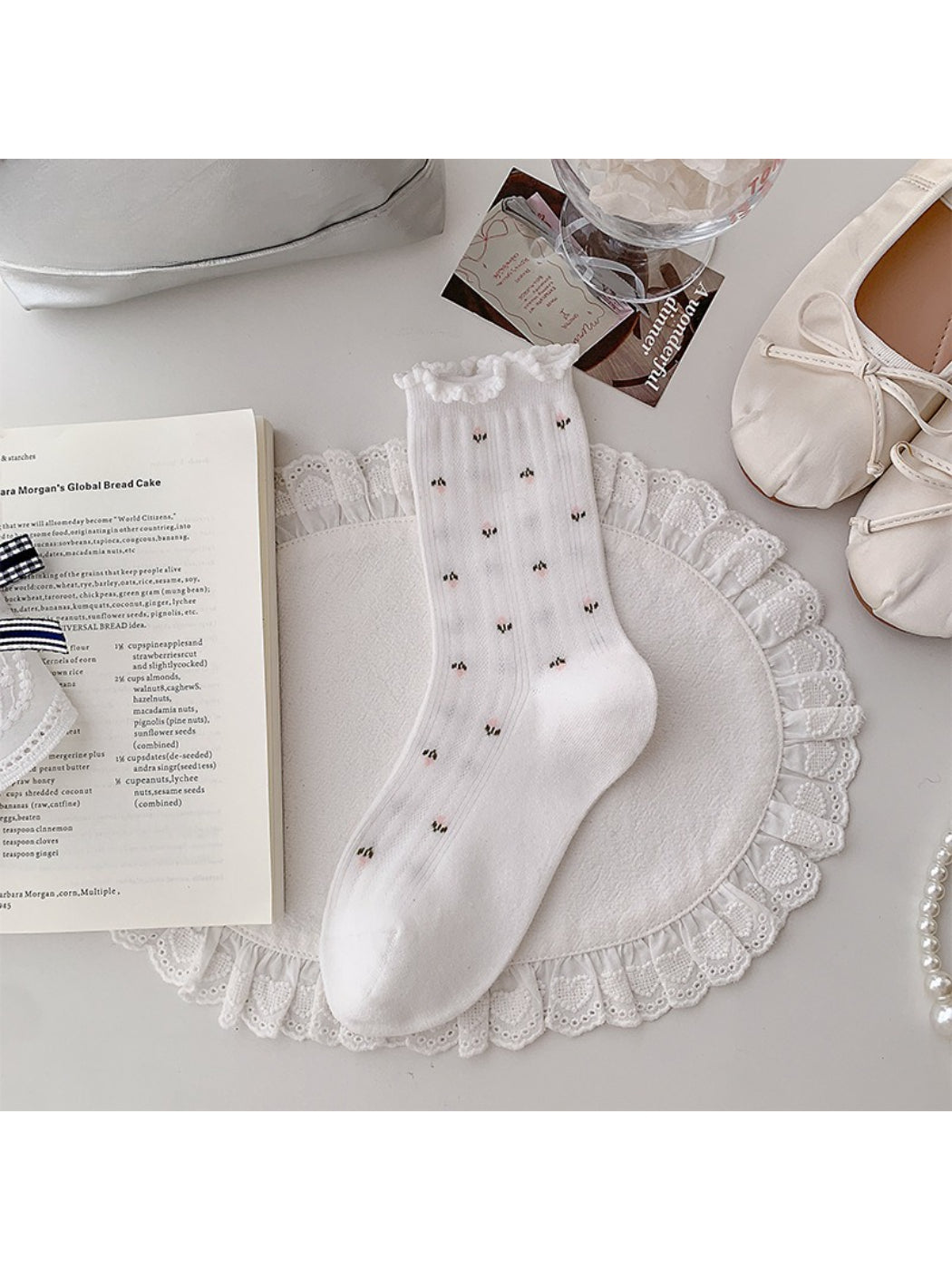 Rufia - Floral Ruffle Crew Socks product image 4