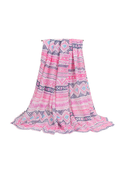 Scarvii - Aztec Geometric Print Long Scarf