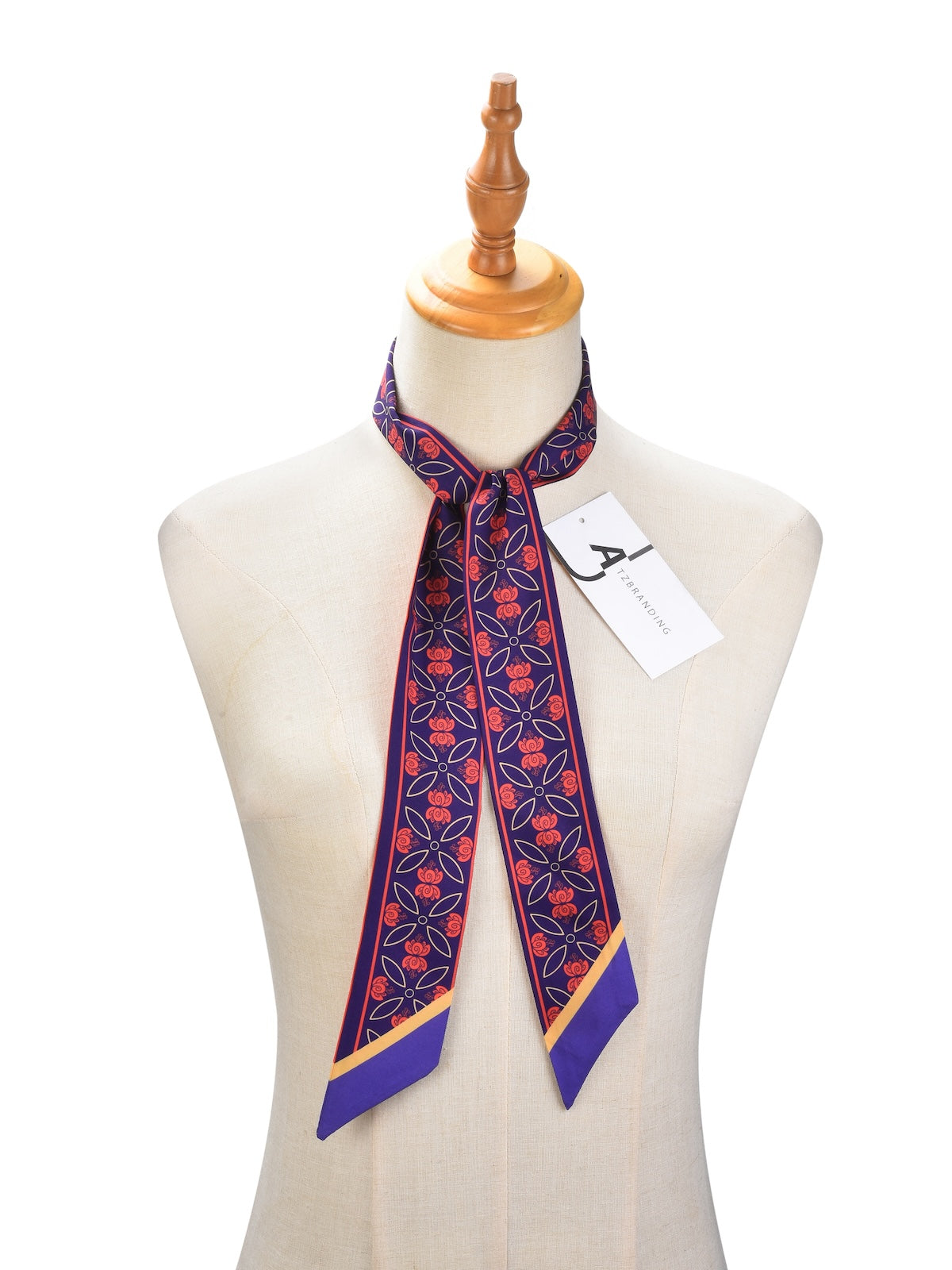 Scarvii - Bold Contrast Pattern Skinny Scarf
