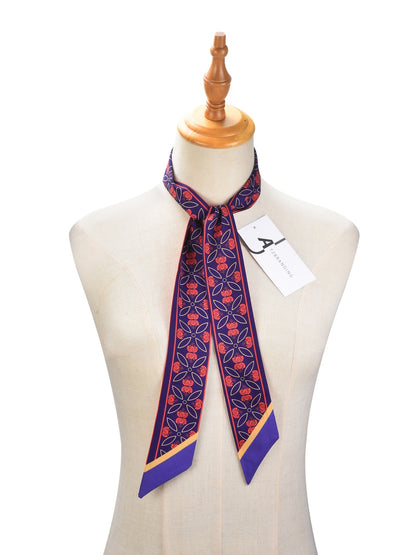 Scarvii - Bold Contrast Pattern Skinny Scarf