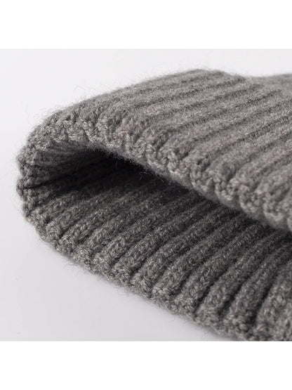 Haila - Solid Rib Knit Cuffed Beanie