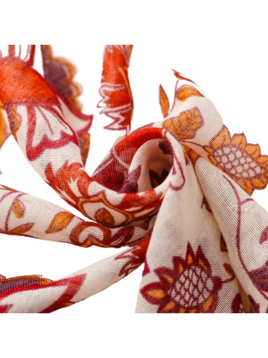 Scarvii Boho Flower Summer Scarf draped over a chair highlighting lightweight material