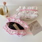 Cosbai - Sweet Bow Print Quilted Makeup Storage Bag