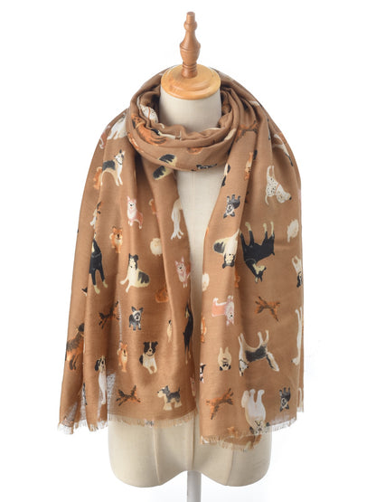 Scarvii - Cute Cartoon Dog Pattern Scarf