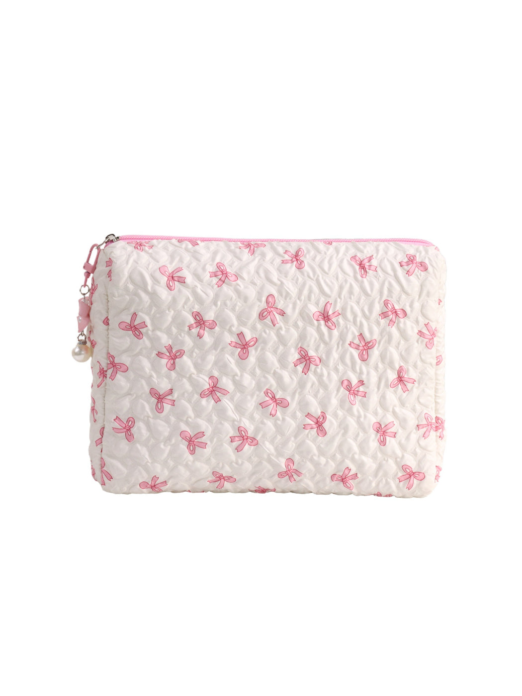 Cosbai - Bow Print Quilted Travel Makeup Pouch detail view 2