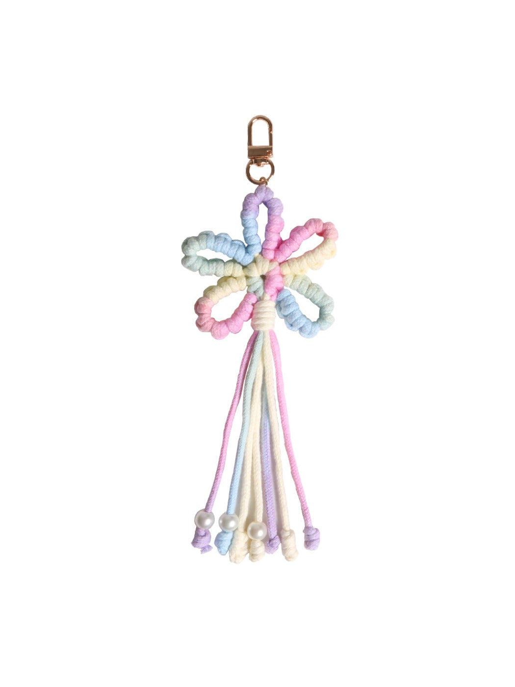 Koco Crochet Cherry Blossom Keychain with Tassel for gift accessory