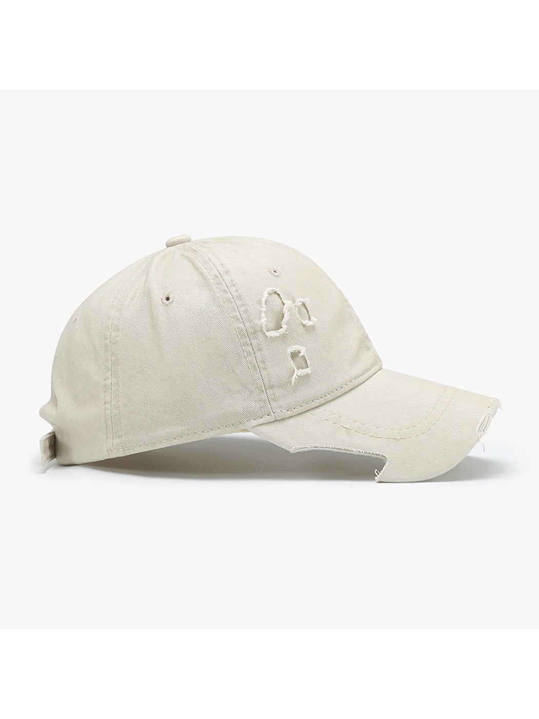 Haila - Distressed Adjustable Curved Brim Baseball Cap