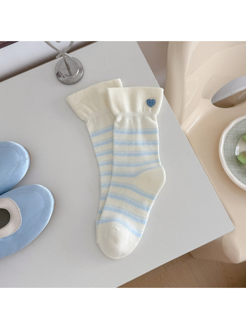Rufia - Stripe Heart Patch Crew Socks product image 7