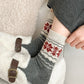 Rufia - Thickened Snowflake Patterned Mid-calf Socks