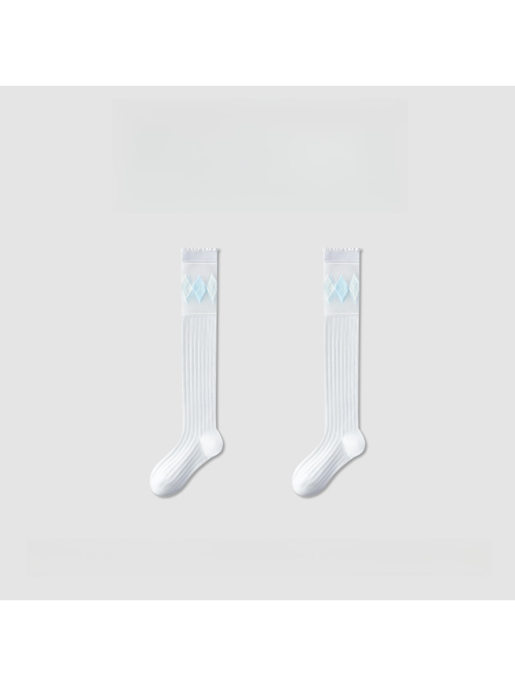 Rufia - Simple Pattern Ribbed Knee-high Socks