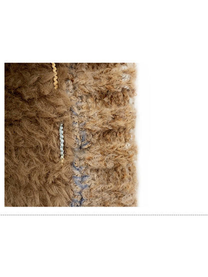 Haila - Winter Knitted Beanie with Pompom & Tassel Braids