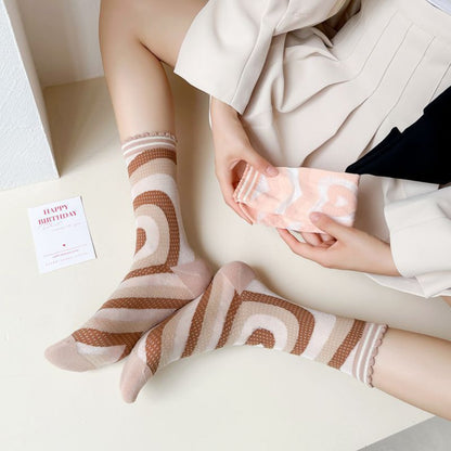 Rufia - Hollow Heart Pattern Mid-Calf Stockings