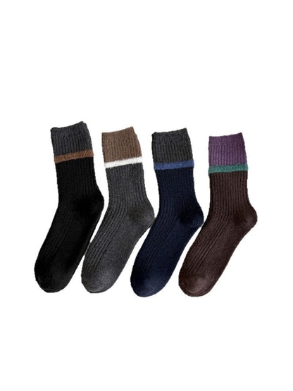 Rufia - Stacked Contrast Stripe Ribbed Crew Socks