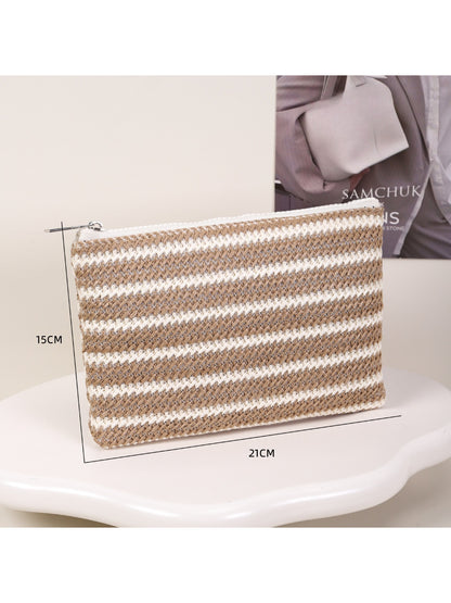 Side view of Cosbai modern zigzag cosmetic pouch
