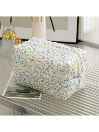 Cosbai - Fresh Style Floral Printed Cosmetic Organizer Bag