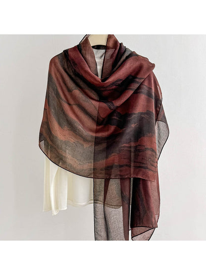 Scarvii - Fashion Ink Print Summer Wrap Scarf