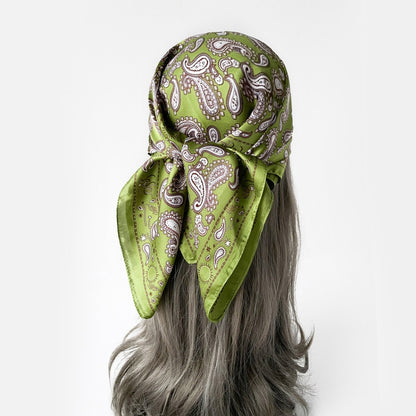 Scarvii - Soft Vintage Paisley Printed Square Scarf