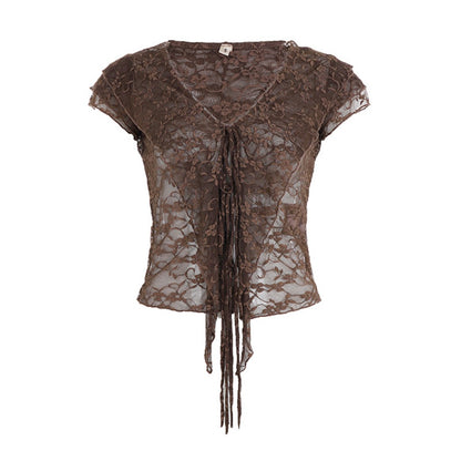 Crosa - Vintage Lace Tee small  - Sexy & Slimming