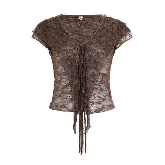 Crosa - Vintage Lace Tee small  - Sexy & Slimming