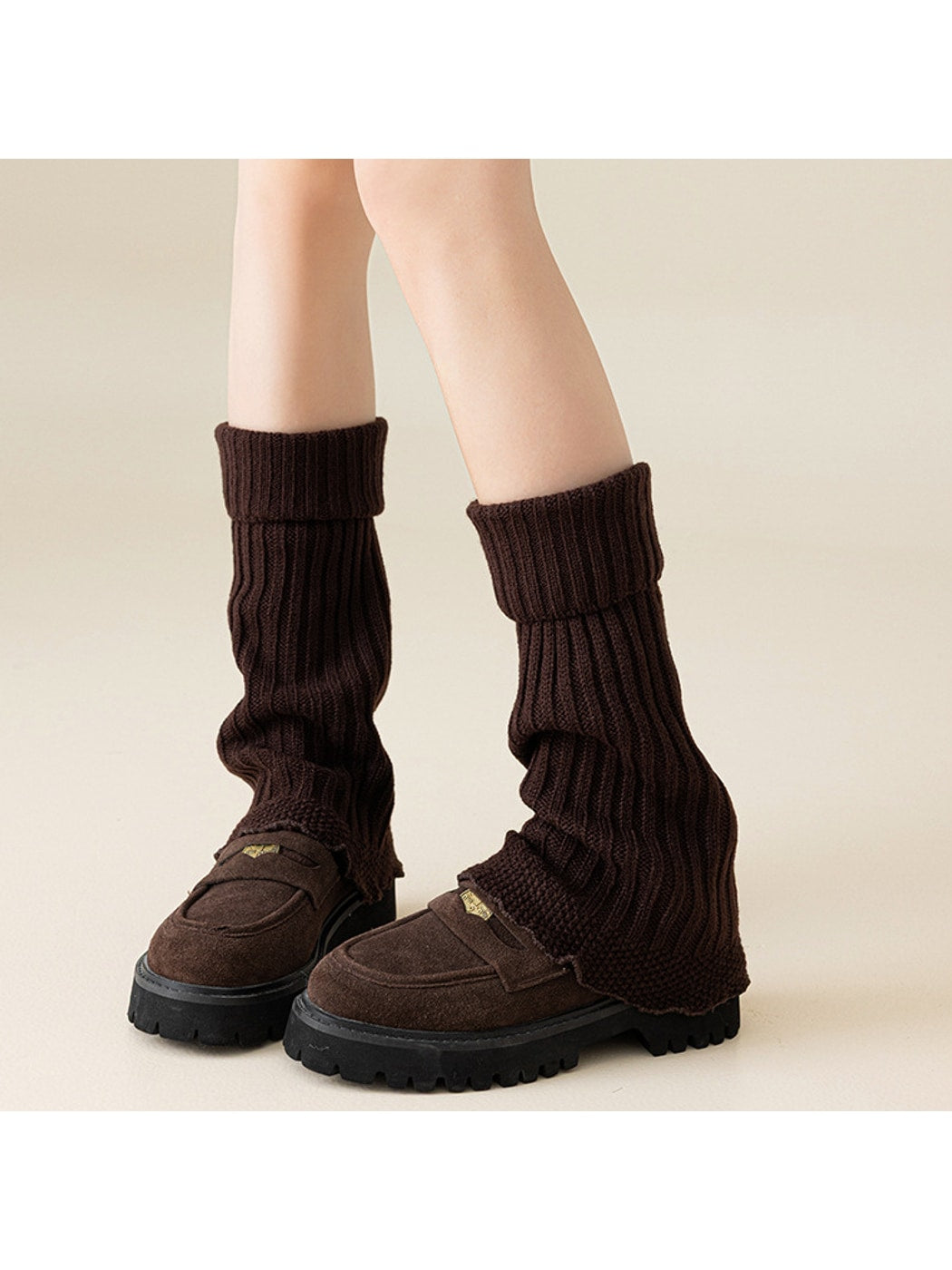 Cozyra - Mid-Calf Solid Color Knit Leg Warmer