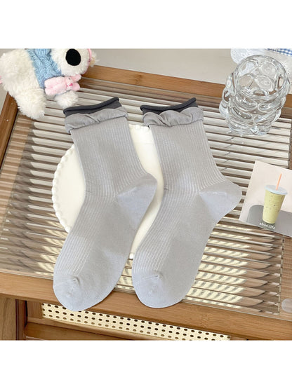 Rufia - Ballet Ruffle Ribbed Crew Socks product image 6