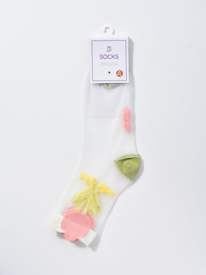 Rufia - Garden Bloom Sheer Crew Socks