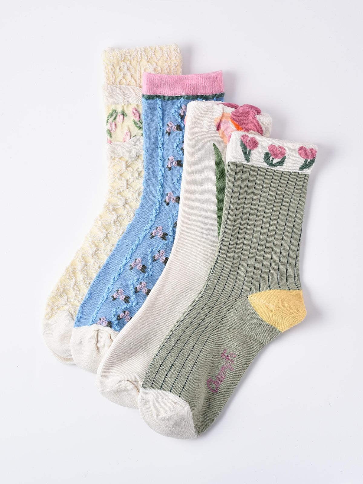 Rufia - Tulip Pattern Crew Socks