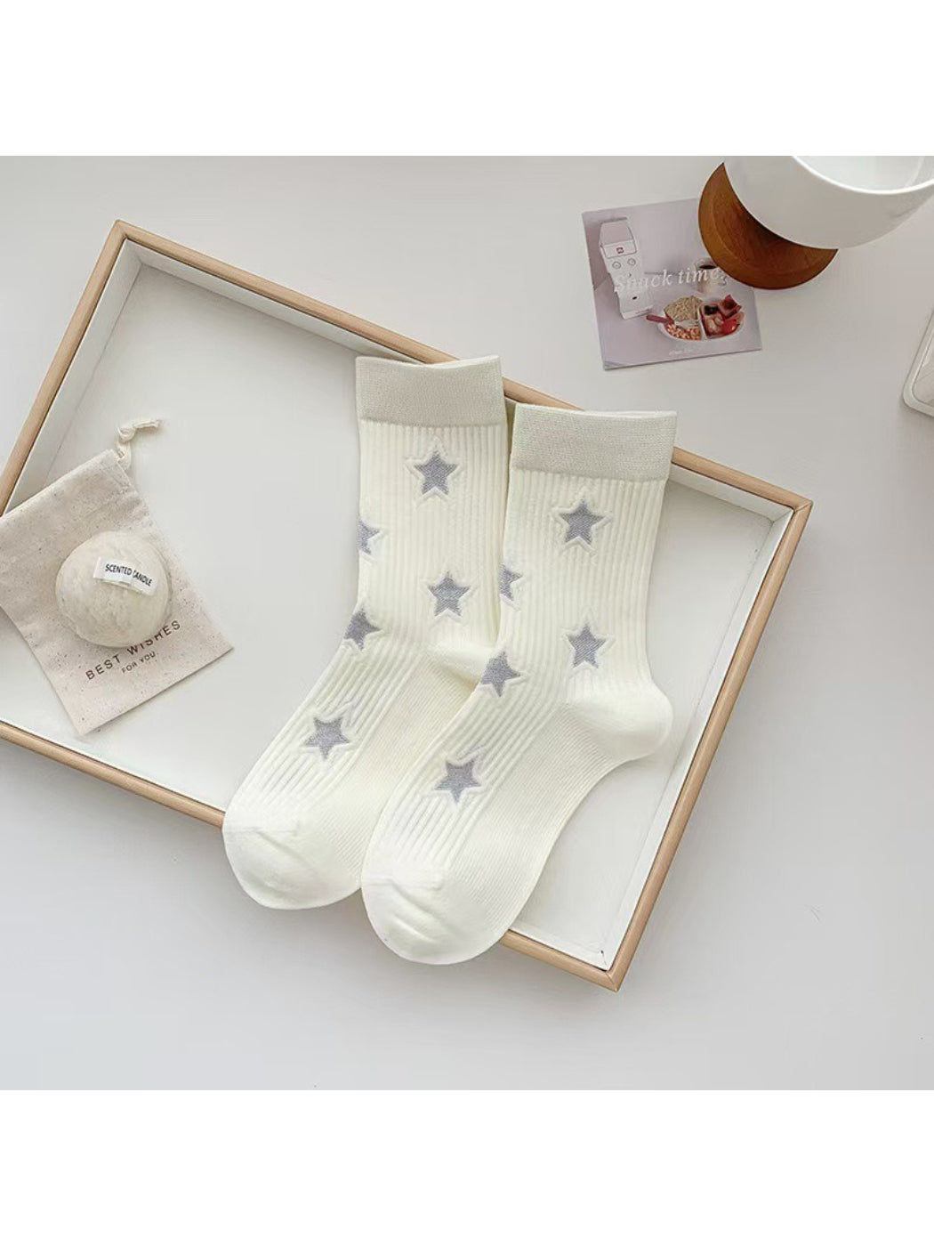 Rufia - Textured Star Ribbed Crew Socks