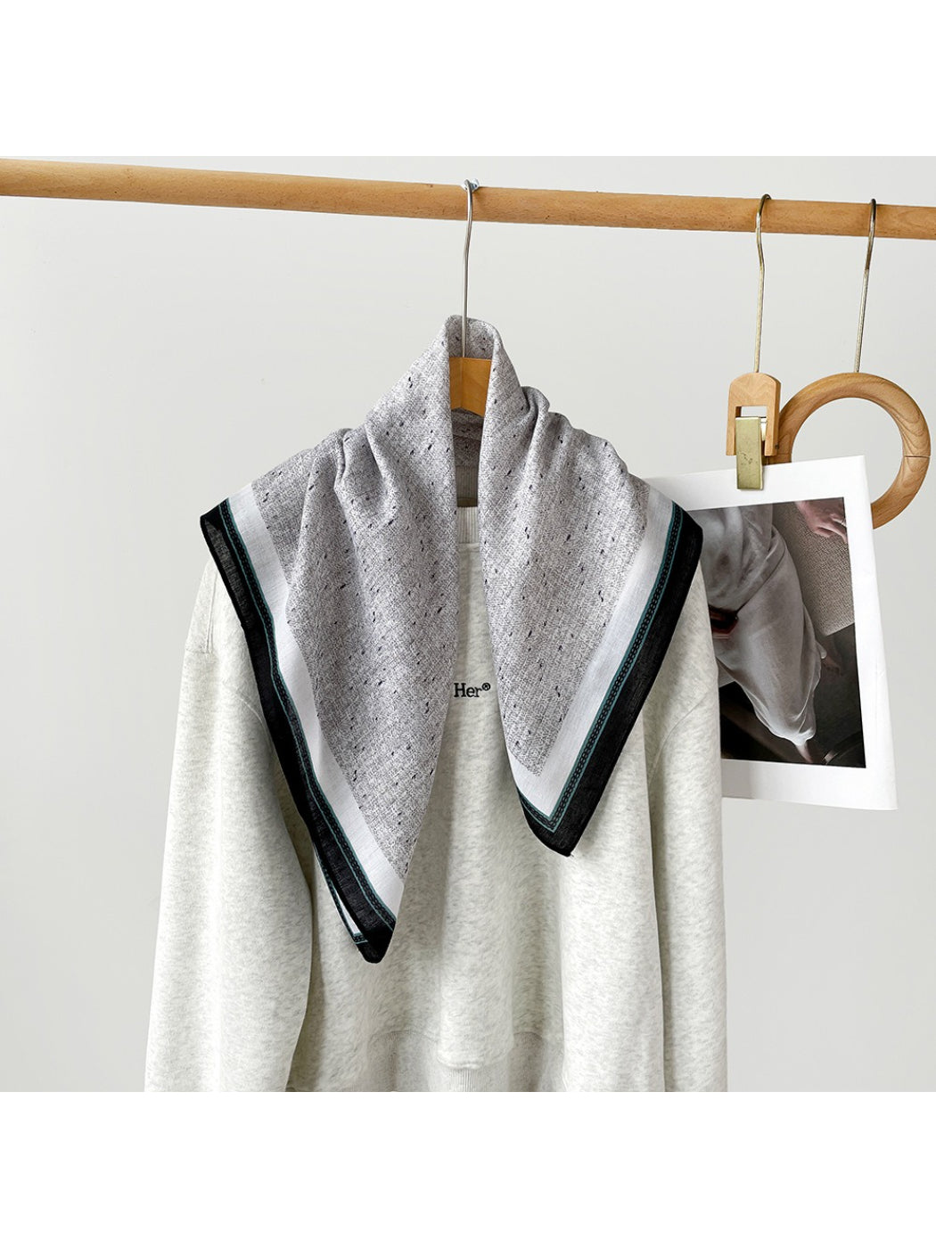 Scarvii - Textured Neutral Square Scarf