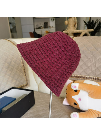 Haila - Waffle Texture Knit Bucket Hat