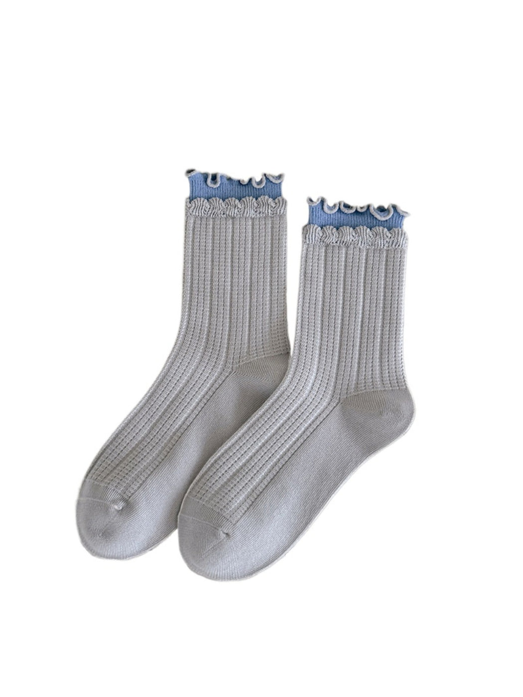 Rufia - Ribbed Layered-Ruffle Crew Socks