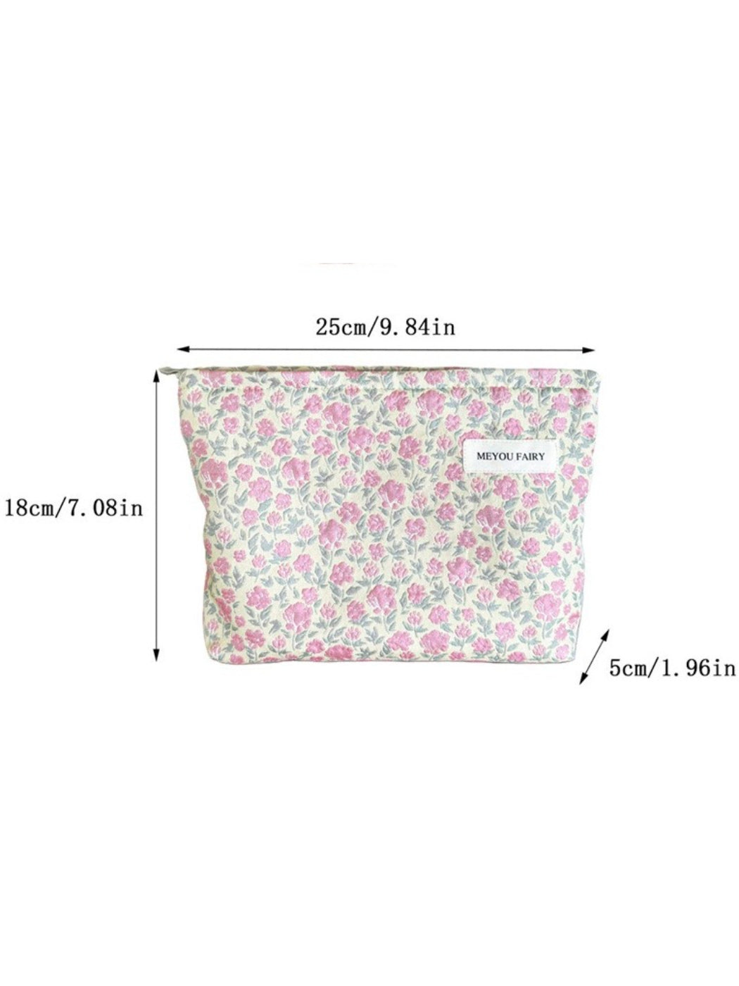 Cosbai Pink Ditsy Floral Cosmetic Bag product image