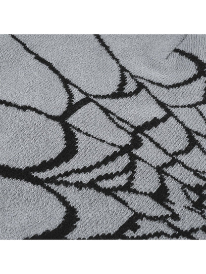 Haila - Spiderweb Graphic Brimless Knit Beanie
