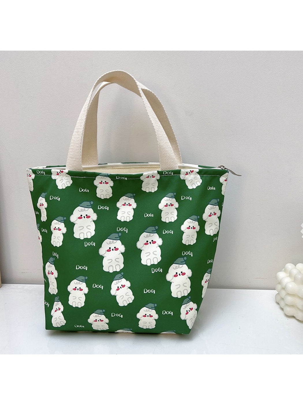 Cosbai lunch tote bag with cute animal print pattern on all sides