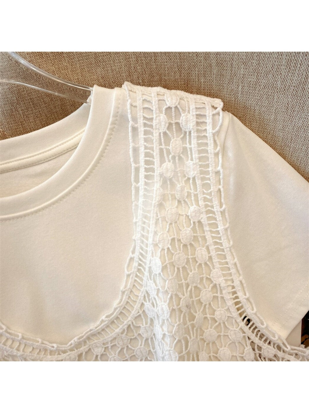Crosa - Paisley and Geometric Hollow Out Knit Vest Top