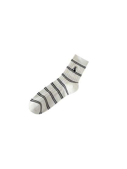 Rufia - Striped Animal Detail Crew Socks product image 6