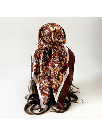 Scarvii - Abstract Leopard Border Square Scarf