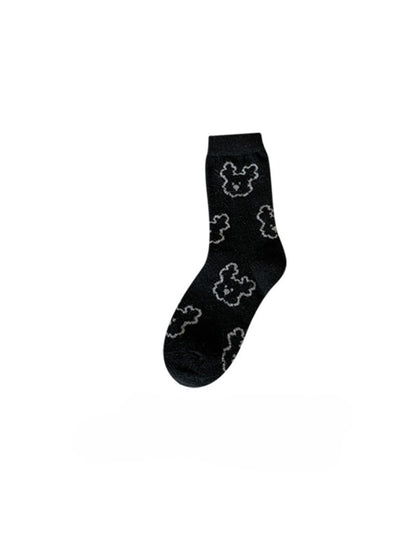 Rufia - Outline Bear Cozy Crew Socks