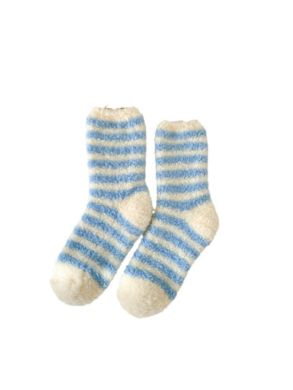 Rufia - Sweet Plush Striped Crew Socks