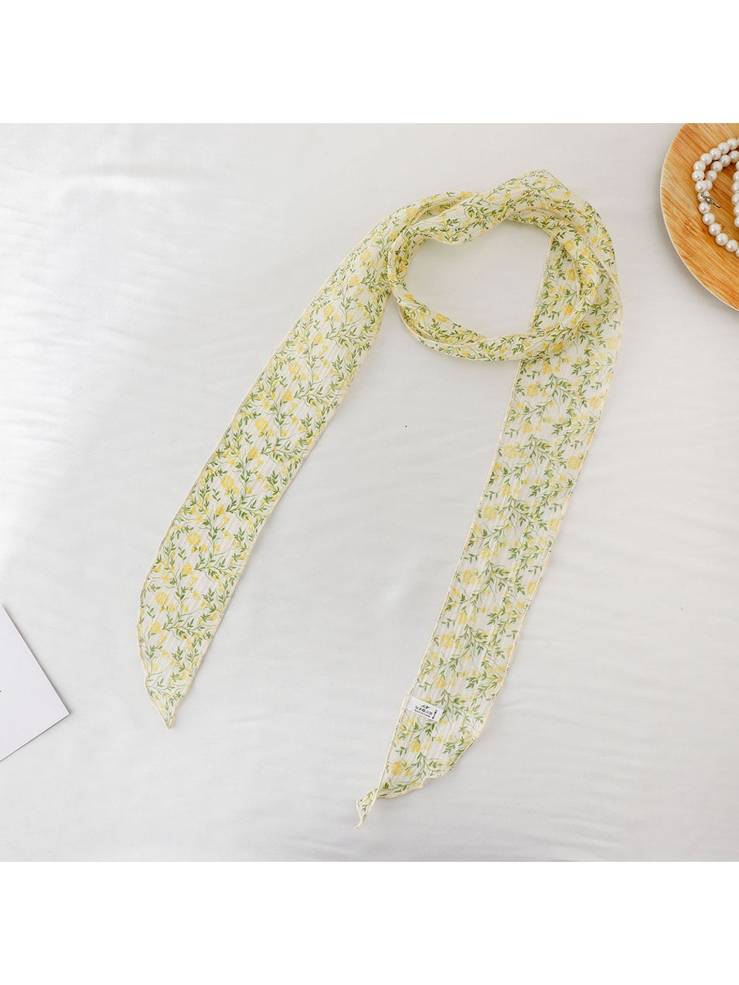 Scarvii - Floral Long Narrow Ribbon Scarf