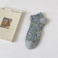 Rufia - 3D Vintage Floral Ankle Socks